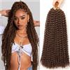 YDDM Passion Twist Hair, 7 fasci di capelli all'uncinetto con onde d'acqua da 18 pollici per capelli lunghi e bohémien, treccia capelli YDDM Passion Twist Crochet Hair Extension in capelli sintetici