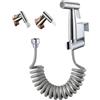 ABSOK Bidet Portatile Kit Doccetta -Spruzzatore bidet per WC con doppia modalità,Bidet Acciaio Inossidabile Doccetta per Bidet Tubo Doccia 3,1m e Supporto Doccetta