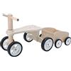 Tiktaktoo Carrello triciclo con rimorchio in legno per bambini, con ruote in gomma