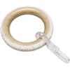 Gardinia Anelli per Tende con Gancetto, per Bastoni per Tende Ø 25 mm, 10 Pezzi, Larghezza Anello 8,5 cm, Legno, Rovere