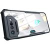 GIOPUEY Custodia per ASUS ROG Phone 7/7 Ultimate, Cover Rigida in PC + Morbida in TPU, Alta Trasparenza, Custodia Trasparente, Airbag Anti-Caduta, Nessun Ingiellimento - Black