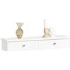 SoBuy Mensola da Muro con 2 Cassetti - mensole da parete per Ingresso, Soggiorno e Camera - Bianco 64x15x10cm FRG43-W