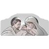 Lupia - Quadro Moderno Capezzale The Kiss Ceramic Grey Sacra Famiglia, Stampa su Legno Ecologico, Artigianale Made in Italy, Multicolore, 42 x 92 cm, Legno