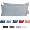 Komfortec Set di 2 federe per cuscino in 100% cotone, 40 x 80 cm, super morbide, 150 g/m², colore grigio