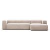 La Forma Divano Blok 4 posti chaise longue destra beige 330 cm