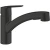 Grohe QuickFix Start 303072431 miscelatore monocomando per lavello con doccetta estraibile, finitura nero opaco
