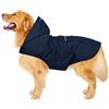 Zellar Impermeabile per Cani con Cappuccio e Foro per Colletto e Strisce Riflettenti protettive, Impermeabile Ultraleggero e Impermeabile 100% Impermeabile Cani di Taglia Media Large