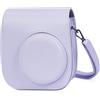 Leebotree Fotocamera istantanea Custodia per Fujifilm Instax Mini 12 / Mini 11 Fotocamera istantanea, Protettiva in Pelle Soft PU con cinturino a spalla e tasca (Viola Lilla)