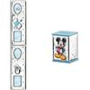 VALENTI & CO. Disney Winnie The Pooh - Metro per Bambini da Parete per Decorazioni Cameretta con Cornici Porta Foto in Argento & Disney Baby - Salvadanaio Topolino Mickey Mouse con Lamina Colorata in Argento