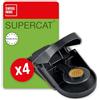 SWISSINNO Trappola per Topi SuperCat - 4 Trappole Riutilizzabili - Professionale con Esca Integrata al Burro di Arachidi - Trappola a Scatto Meccanica Potente per Uso Interno ed Esterno