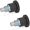 Ganter Normelemente Ganter Norm elementi | Rast Bulloni L versione piccola - GN 822.6 | Forma B: senza resto Blocco | Acciaio zincato passivato, Blu, nero, GN 822.6-7-M12X1, 5-B