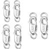 KISSPAT 6 Pezzi Chiusura Moschettone Argento 925, Gancetti Rettangolari per Braccialetti, Chiusura Collana, Moschettoni Piccoli Braccialetti, Ganci Collane, Fermagli Braccialetti, Accessori Collane Fai Aa Te