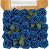Ruiuzioong Fiori Artificiali Rosa 25pcs Reale Cercando Rose Finte con Gambo per Matrimonio Fai da Te Mazzi Centrotavola Disposizione Partito Casa Arredamento (25 Pezzi, zaffiro)