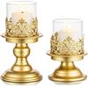 Sziqiqi Vintage Candelabri Portacandele Oro - Candelabro Portacandele in Metallo per Salotto Tavolo Matrimonio Battesimo Festa Compleanno Nozze Natale Comunione Pasqua Avvento Capodanno
