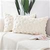 Madizz 2 Pezzi Federe in Lana Corta Velluto Copricuscini Morbido Decorativo Fodere per Cuscino Lusso Stile per Divano Camera da Letto Beige Rettangolare 40x60 cm
