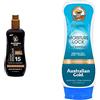 Australian Gold Sunscreen Spf15 Spray Gel With Instant Bronzer 237 Ml & Moisture Lock Tan Extender - Doposole idratante, 227g