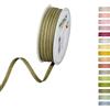 Halbach Seidenbänder Nastro decorativo con bordi in lino, larghezza 7 mm, lunghezza 30 m, nastro regalo per decorare fai da te, nastro decorativo fai da te, colore: verde oliva/lino