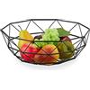 Relaxdays Centrotavola Portafrutta in Metallo, 13,5x34,5x34,5 cm, Cestino Porta Frutta e Verdura, Design Moderno, Nero