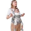 SONARIN 3-in-1 Marsupio Neonati Traspirante,Portantina Bebè Leggero Multifunzione Porta Bambino Ergonomico,Regolabile per Neonati e Bambini 3-48 Mesi,Tutte le Posizioni(Grigio)