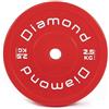 DIAMOND FITNESS Diamond Disco Bumper Technique Rosso Ø45 cm Peso 2,5 kg