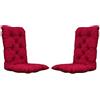 AMBIENTE HOME Chicreat Cuscino per sedie con schienale alto, rosso, 120 x 50 x 8 cm, set da 2