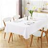 Generic Tovaglia Antimacchia Rettangolare - Elegante, Resistente e Idrorepellente -Tessuto in Poliestere di alta Qualità -Omaggio 2 Pezzi Clip 140x160 CM-Bianco