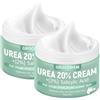 Grocerism 2 Confezioni Crema Piedi Urea 20% 150g || Crema Piedi e Mani Con Acido Ialuronico, Tea Tree, Aloe Vera - Idratazione Profonda, Calli-20% 300g
