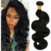 Muaby Body Wave Human Hair Bundles Matassa Capelli Veri Tessitura Capelli Naturali Umani Donna Capelli Umani Brasiliani Brazilian Virgin Hair Weave Bundles 100g 10 Pollici