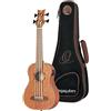 Ortega Guitars Travel Bass elettro-acustico - mancino - Serie Lizard - Ukulele Basso - include Gig Bag - Mogano (LIZZY-BS-GB-L)