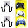 Game Controller Organizer Universal Adhesive Game Controller Organizer Wall Rack Wall Mount Wall Clip Wall Hanger for Xbox One PS4 Switch Pro Game Controller, Headphone Holder - No Drilling - easy to install - 2 Pack