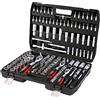 TEENO Set di chiavi a bussola per attrezzi da 1/2 e 1/4e 3/8 Ratchet (72 denti) - Set cricchetti e bussole da 172 pezzi,Cromo vanadio - Satinato opaco
