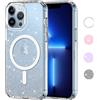 Yoedge Trasparente Glitter Cover Magnetica per Apple iPhone 13 Pro 6,1, Custodia Bling Brilla Compatibile con MagSafe Magnetico Ricarica Wireless, Bumper TPU Hard PC Case Antiurto per iPhone13 Pro