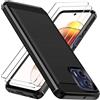 iVoler Cover per Motorola Moto G73 5G con 2 Pezzi Vetro Temperato, [Antiurto di Grado Militare] Protettiva Custodia, Sottile Morbida in Silicone TPU Anti-Graffio Case, Nero