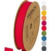 Halbach Seidenbänder Nastro di cotone 20 mm x m, nastri per fai da te, nastro in tessuto per decorazioni, 100% cotone, fai da te, nastro sbieco per lavori di cucito, colore: rosso, 24500