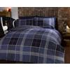 Rapport Home Set di biancheria da letto matrimoniale Argyle, reversibile, con copripiumino e federa, motivo tartan a quadretti, blu, 2 pezzi