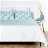 HOGARYS - Set di copripiumino per letto da 150 cm (240 x 220 cm), con 2 federe (50 x 75 cm), 100% cotone (percalle 150 fili), Sewa turchese