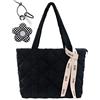 boshiho Borsa da donna con cerniera in nylon imbottito trapuntato, borsa a tracolla da donna, grande capacità, borsa a tracolla per tutti i giorni, lavoro, ufficio, viaggi, shopping, scuola, Nero ,