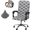 Jaotto Coprisedia Ufficio Elasticizzato, Fodere Coprisedia Girevole Ufficio Universale Lavabile Rimovibile, Coprisedia da Computer con Schienale, Copeture per Sedia da Ufficio(Geometria Grigio,Large)