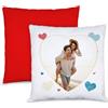 PHOTOCITY Cuscino personalizzato con foto a forma di cuore, Cuscino Personalizzabile Idea Regalo san valentino, cuscino rosso personalizzato, Simpatica ed Originale 40X40cm (Rosso)