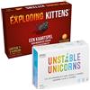 Asmodee Exploding Kittens, TeeTurtle, Exploding Kittens + Unstable Unicorns Bundle, giochi per feste - versione olandese