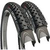 Fincci Set 2 Copertoni MTB 26 x 1.95 Pollici (50-559) - Kit 2 Pneumatici Pieghevoli per Mountain Bike - Modello Encamp 30 TPI con Tallone in Kevlar - Alta Trazione Off-Road - Nero