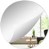 YXYAOLEE 1 Pack Acrilico Specchi Rotondi Non Vetro Piatto Specchio Rotondo Autoadesivo Specchio Rotondo Wall Sticker Decalcomanie per la Casa Soggiorno Camera da letto Decor (24 * 24CM)