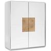AVANTI TRENDSTORE Jesi - Armadio con 2 ante scorrevoli in legno laminato, disponibile in colore grafite o bianco, con applicazioni in legno. Dimensioni LAP 170x195x59cm.
