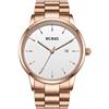 BUREI Orologio da polso da donna analogico al quarzo in acciaio inossidabile con cinturino in metallo calendario