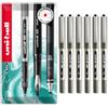 uni-ball EYE UB-157 - Penna roller, punta 0,7 mm, confezione da 6, colore: Nero
