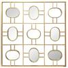 LW Collection Specchio da parete quadrato oro 80x80 cm in metallo con 9 specchi piccoli - Specchio da parete grande - Industriale - Soggiorno - Specchio da bagno - Specchio con specchi piccoli