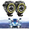 DREAMIZER Fari Moto Faretto Anteriore, 12V 24V Motociclo del LED Fendinebbia Fari Moto Ausiliari del Luce compatibile con R1200GS 1200XRT Touring ATV UTV Off Road, Buggy, Sand Rail