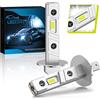 LTPAG Lampadine H1 LED, Nuovo 72W 12000LM Fari Abbaglianti o Anabbaglianti  per Auto - Kit Sostituzione per Luci Alogene o Lampade Xenon Luci Luminosa  12V-24V 6000K Bianco - 2 Anni Di Garanzia 