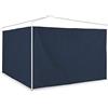 Relaxdays Tende per Gazebo Laterali, Set da 2, Telo Impermeabile in PVC, Pareti 3x2 m, 1 con Finestra, Parasole, Blu