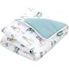 TupTam Tappeto Play Mat Per Bambini e Neonati Coperta 120 x 120 cm Gioco Imbottita XXL, Volpi/Aerei/Palloncini/Verde